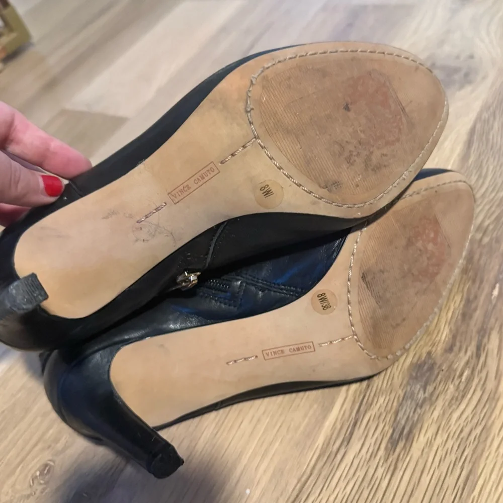 Vince Camuto Black Leather Ankle Boots - Picture 7 of 7